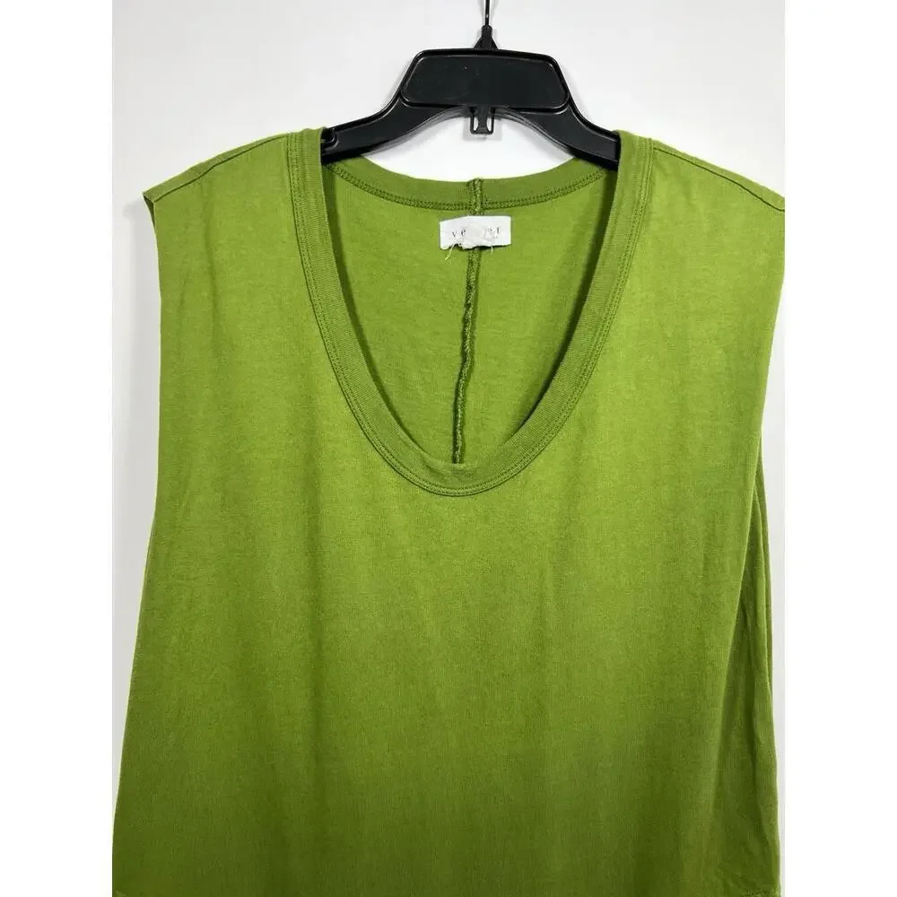 VELVET By Graham & Spencer Cotton Sleeveless Midi Dress Size Small Grass Green - Picture 4 of 9
